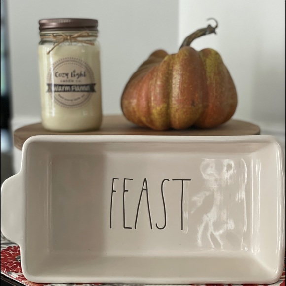Rae Dunn LL FEAST loaf pan/ baking dish NWT - Picture 1 of 3